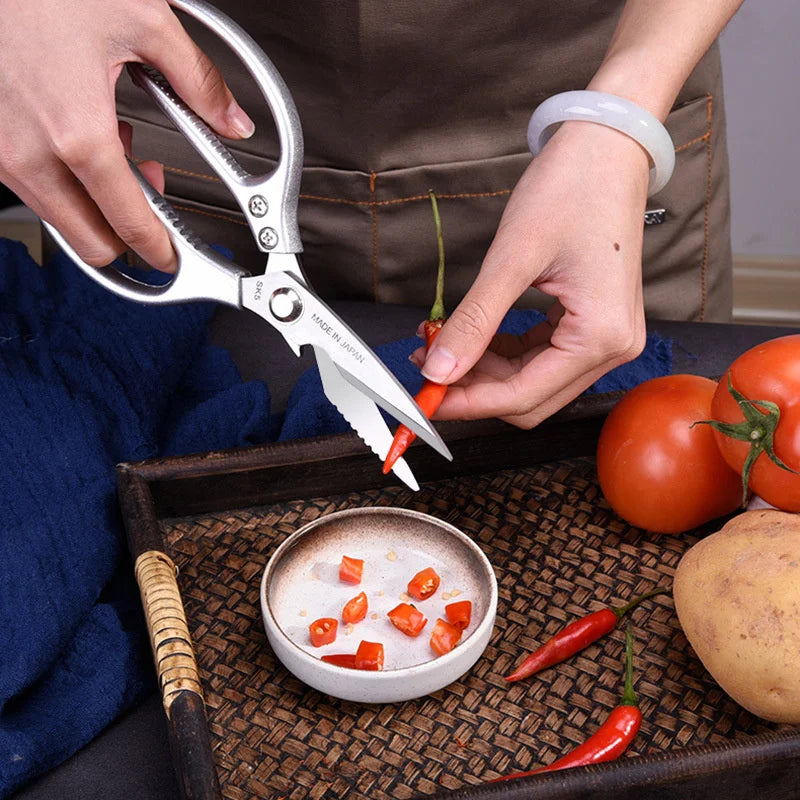 Kitchen Powerful Scissors Chicken Bone Scissors Stainless Steel Multi-Function Bottle Opener Scissors Fish Scale Scissors SK5 Kitchen Powerful Scissors Chicken Bone Scissors Stainless Steel Multi-Function Bottle Opener Scissors Fish Scale Scissors SK5